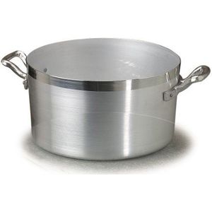 Pentole Agnelli Hoge braadpan van aluminium BLTF, met 2 handgrepen van roestvrij staal, zilver, 4,5 liter