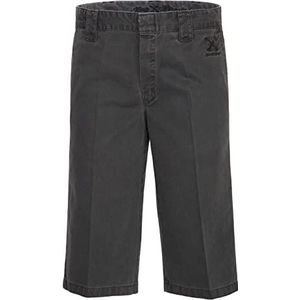 King Kerosin Workwear Shorts in Oil-Washed Look Heren Gewatteerde Rand Shorts Casual Recht Vintage, grijs (Oilwashed Grey), 34
