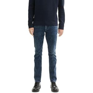 TOM TAILOR Heren Troy Slim Jeans, 10172 - Mid Stone Blauw Zwart Denim, 30W x 36L