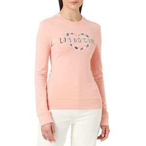 Love Moschino Dames Slim Fit Lange Mouwen Crew-Neck met Brand Heart Olografische Print. Sweatshirt, roze, 38