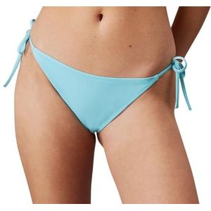 Calvin Klein Bikinibroek voor dames, zijdelingse vetersluiting, string side tie, nylon sport, blauw (Blue Punch), XS