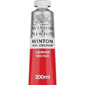 Winsor & Newton 1437095 Winton fijne olieverf van hoge kwaliteit met gelijkmatige consistentie, lichtecht, hoge dekkingskracht en rijk aan pigmenten - 200ml Tube, Cadmium Red Hue