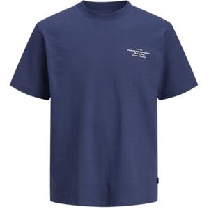 Jack & Jones Jprblachad Branding Ss Crew Neck Tee Sn, Twilight Blue, XS