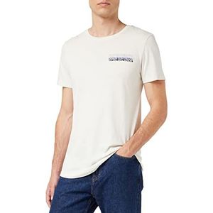 TOM TAILOR Denim Uomini T-shirt met backprint 1033025, 10338 - Soft Light Beige, L