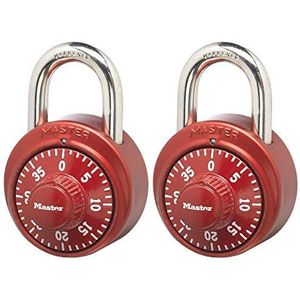 Master Lock 1530T Locker Lock hangslot, diverse kleuren, 2 stuks combinatie gelijk