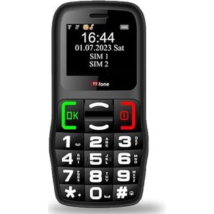 TTfone TT220 Grote knop mobiele telefoon voor ouderen met noodhulpknop, pratende toetsen, lange levensduur van de batterij, zaklamp, Bluetooth, eenvoudig te gebruiken (met USB-kabel)