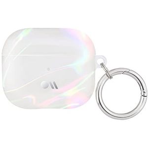 Case-Mate Soap Bubble Case beschermhoes compatibel met Apple AirPods 3e generatie 2021 hoes [Qi-oplaadbaar | metalen ring | uitsparing voor Lightning-aansluiting | zeepbelleneffect] transparant