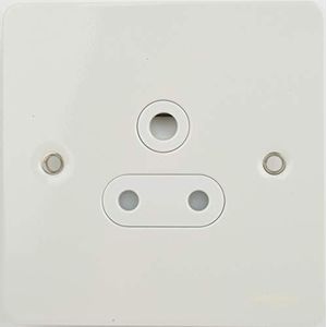 Schneider Electric Ultimate GU3280WPW GU3280WPW, zonder schroeven, enkel stopcontact met ronde pen, enkelpolig, wit gelakt met wit inzetstuk