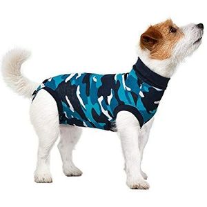 Suitical Recovey Suit Hond, Small Plus, Blauw camouflage