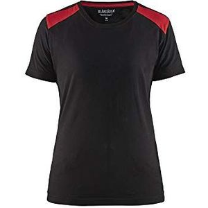 Blaklader 347910429956XS dames T-shirt, zwart/rood, maat XS