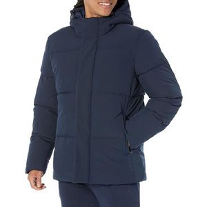 Amazon Essentials Heren gerecycled polyester halflange capuchon puffer (verkrijgbaar in groot en lang), marineblauw, 3X-Large Big Tall