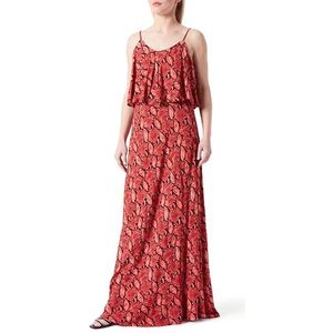 faina ZITHA dames maxi-jurk met slangenprint 19222834-ZI01, rood, S, Maxi-jurk met slangenprint, S