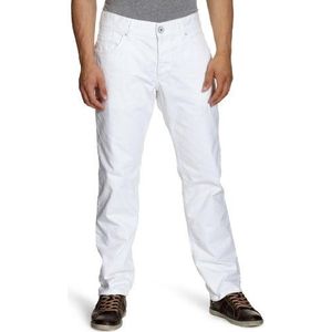 edc by ESPRIT Heren Jeans Short S35C86, Straight Fit, wit (100), 33W x 32L