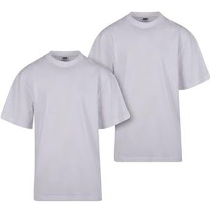 Urban Classics Heren T-shirt Tall Tee 2-Pack Wit + Wit L, wit en wit, L