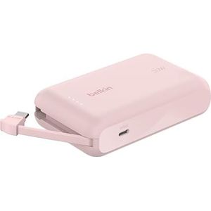 Belkin - BoostCharge - Power Bank - Roze - 10000 mAh - Geïntegreerde USB-C Kabel