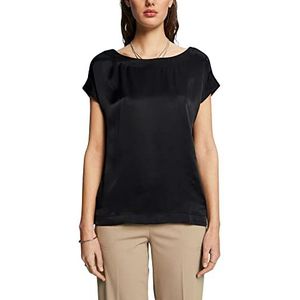 Esprit Collection T-shirt van materiaalmix, Lenzing™ Ecovero, zwart, M