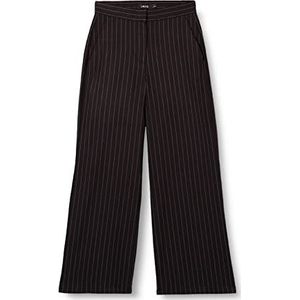 Name It Nlfrin HW Wide Pant broek voor meisjes en meisjes, zwart/strepen: pinstripes, 152