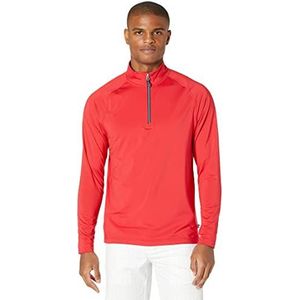 Cutter & Buck Men's Long Sleeve Adapt Eco Knit Quarter Zip Pullover, Red, L