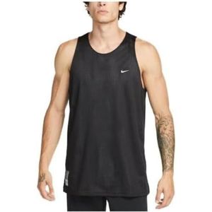 Nike FB7978-010 M NK DF S72 Rev AOP Tank Top Heren Zwart/Lime Blast/Zwart Maat S, zwart/limoenblast/zwart, S