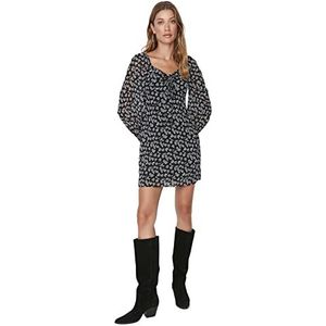 Trendyol Mini-A-lijn, normale jurk voor dames, Zwart, 32 NL