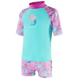 Speedo Baby - meisjes Rash-top met korte mouwen en print Rash Guard shirt
