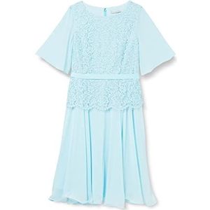 Gina Bacconi Vrouwen Lace Top Peplum en Chiffon Rok Jurk Cocktail, ICE Blue, 12, IJsblauw, 38