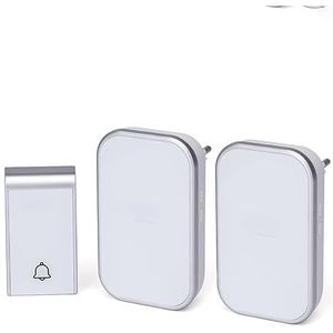Draadloze digitale deurbel, wit en zilver, eenvoudige installatie, akoestische waarschuwingen, ideaal voor het verbeteren van de communicatie thuis.