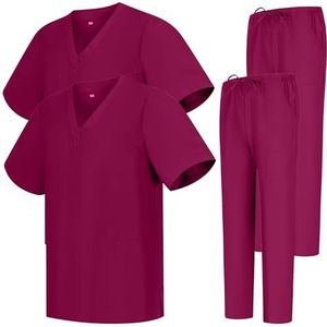 MISEMIYA Sanitaires Bz-2-6801-6802 Set van 2 Sanitaire Pyjama 2-6801-6802, Granaat, M (2-pack), Uniseks, Volwassenen, Granaat, M