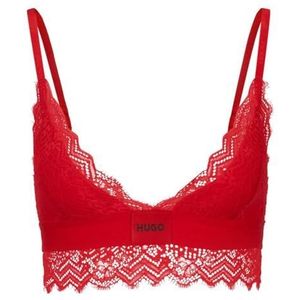 HUGO Dames Triangle Padded Lace Bra, Bright Red620, L