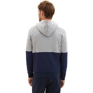 TOM KLEERMAKER herensweatjack met capuchon en kleurvlakken