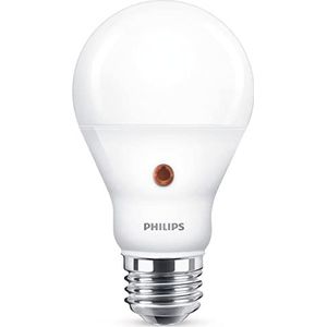 Philips Ampoule LED E27, 6,5W Équivalent 60W, Blanc Froid avec Détecteur Crépusculaire