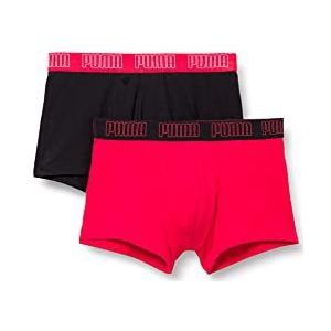 PUMA Basic boxershorts voor heren (set van 2), rood/zwart., XL