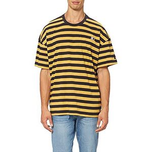 STARTER BLACK LABEL Heren Starter Small Stripes Tee T-shirt, Stategrey/goudzand, M