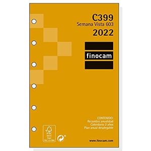Finocam - Jaarnavulling 2022 weekoverzicht landschap januari 2022 tot december 2022 (12 maanden) 603 - 79 x 127 mm Classic Spaans