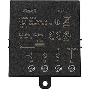 Vimar 03993 Magnetische relaismodule Quid voor sequentiële in- en uit-pullampen, 1 versnellingsknop NO, 2 sequentiële uitgangen relais NO 10 A 220-240 V ~ 50/60 Hz