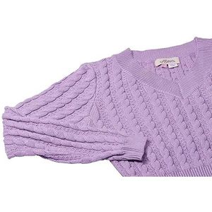 Aleva Dames korte trui met V-hals en twist-gebreid lavendel maat XS/S, lavendel, XS