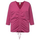 Ulla Popken - T-shirt - Lilas - Grote Maten - Met Mouwen en Trekkoord