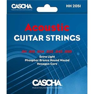 Cascha Premium gitaarsnaren voor concertgitaar - hoogwaardige nylon snaren voor klassieke en concert-gitaren (6 snarenset) - normaal Tension, 6 stuks Westerngitaar (staal)