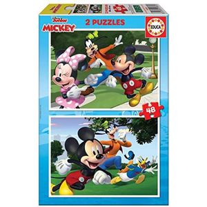 Educa 18885 Disney Mickey and Friends 2 kinderpuzzel met 48 delen, leeftijd 4 jaar, meerkleurig