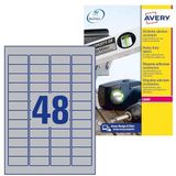 Avery L6009-20 Labelset voor het identificeren van elektrische kabels, zilverkleurig, 45,7 x 21,2, 960 stuks