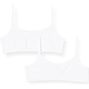 Schiesser Bustier voor kinderen, set van 2 spaghettibandjes, 95/5 biologisch katoen, wit, 176 cm