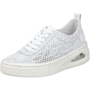 Rieker Dames N6409 Sneakers Low, wit, 38 EU