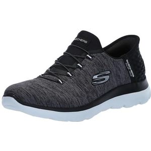 Skechers Summits Dazzling Haze Handsfree Sneaker voor vrouwen, Zwart Wit, 37 EU breed