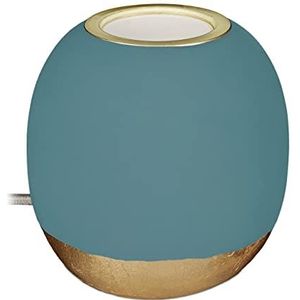 Relaxdays tafellamp beton, zonder lampenkap, HxØ: 9 x 9 cm, E27-fitting, lang snoer, rond, in het blauw