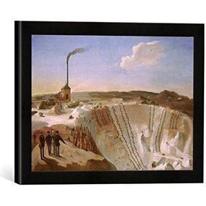 Ingelijste afbeelding van Johann Joseph Leyendecker Mechernicher loodmijn, kunstdruk in hoogwaardige handgemaakte fotolijst, 40 x 30 cm, mat zwart