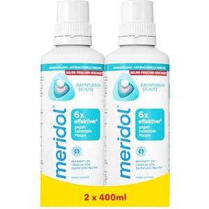 meridol Mondspoeling, 2 x 400 ml, antibacterieel effect voor gezonde tanden en tandvlees, zonder alcohol