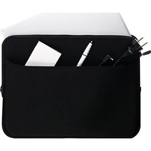 honju DarkRoom neopreen tas/mouw voor Asus E200HA-FD0042TS Laptop - zwart [grote buitenzak | ritssluiting | zachte binnenvoering] - 88024