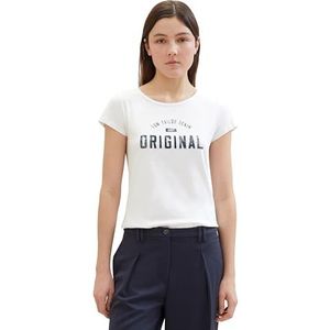 TOM TAILOR Denim T-shirt voor dames, 20000 - wit, XL