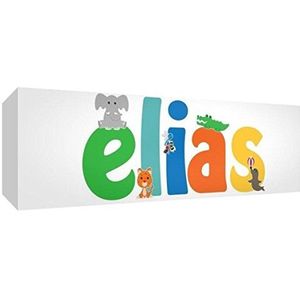 Little Helper ELIAS1542-15DE canvasdruk gepersonaliseerd, nieuw en gespannen op spieraam, jongensnaam, 15 x 42 x 4 cm, klein