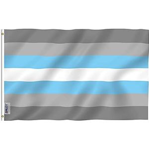 Anley Fly Breeze 3x5 voet Demigender Demiguy Pride-vlag - Levendige kleur en vervagingsbestendig - Canvaskop en dubbel gestikt - Demiman LGBT-vlaggen polyester met koperen doorvoertules 3 X 5 Ft